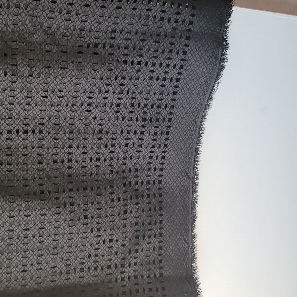 Studio M Black Cut Out Fringed Hem Black Dress Size Medium - Picture 3 of 7